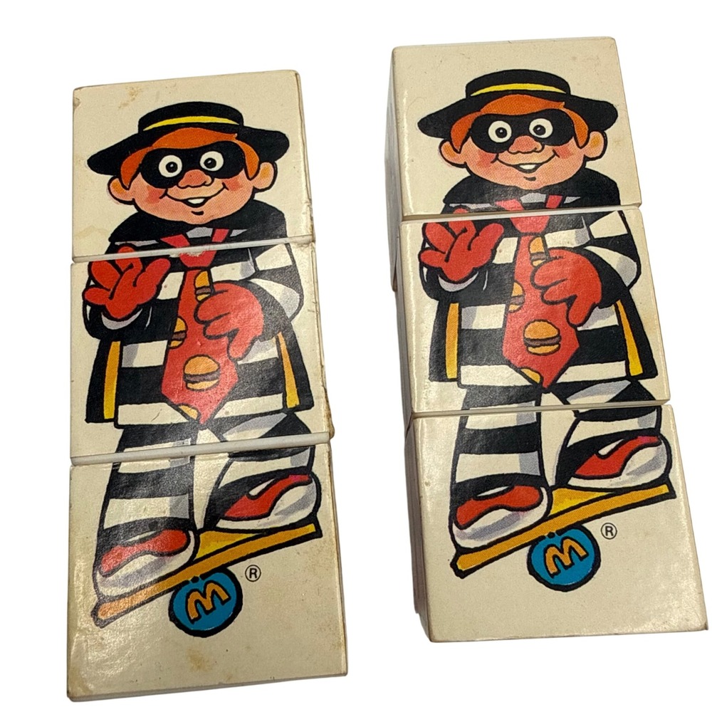 McDonald's 1988 Changeable Twist Puzzle Lot 4 Hamburglar Grimace Birdie